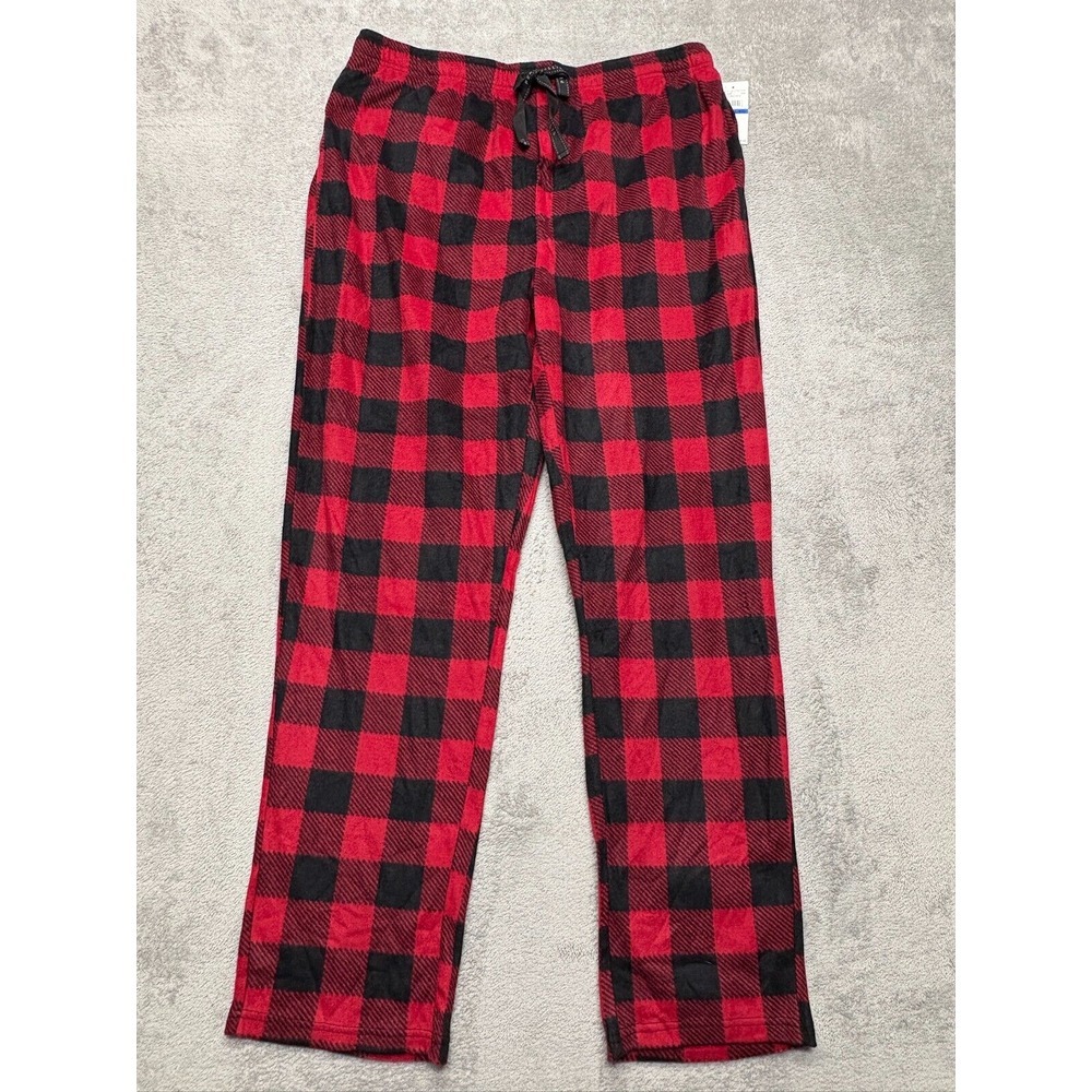 Perry Ellis Sleepwear Pants Comfort Fit Soft Fabric Mens‎ XL Red Checkered